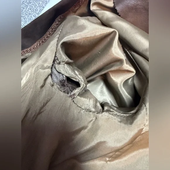 Men's Vintage Brown Suede Jacket, belt and pockets, L - Picture 12 of 16